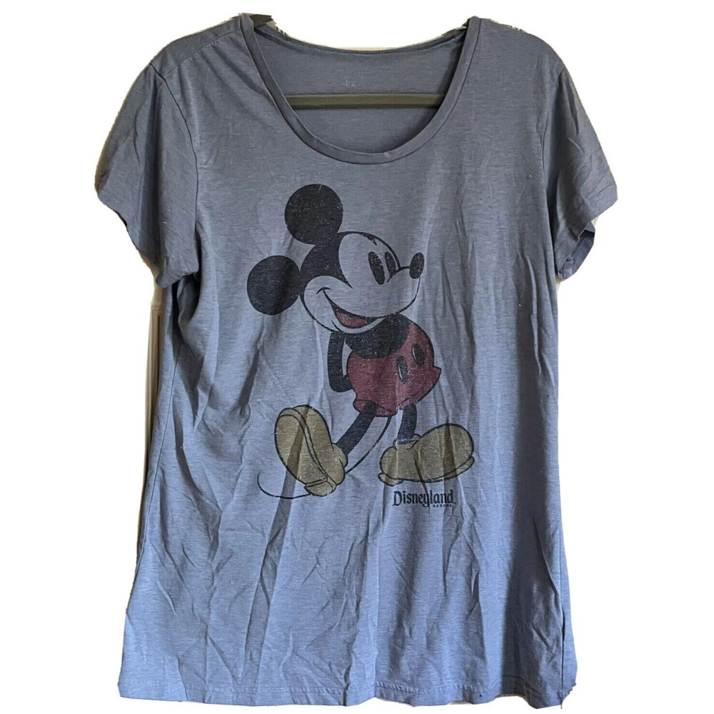 Disney Parks Vintage T Shirt XL Blue Mickey Mouse Disneyland Resort Short Sleeve